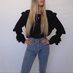 Hinge Ruffle Sleeve Sweater